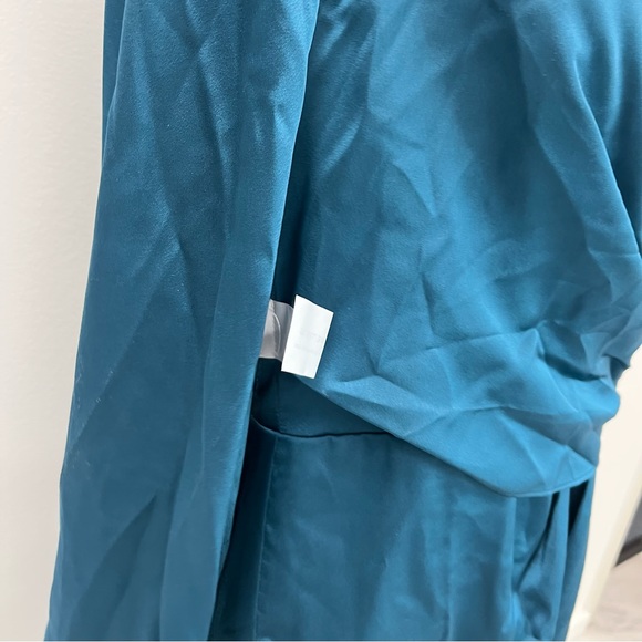 Fame and partners silk blue long sleeve midi dress us14 - Picture 5 of 5